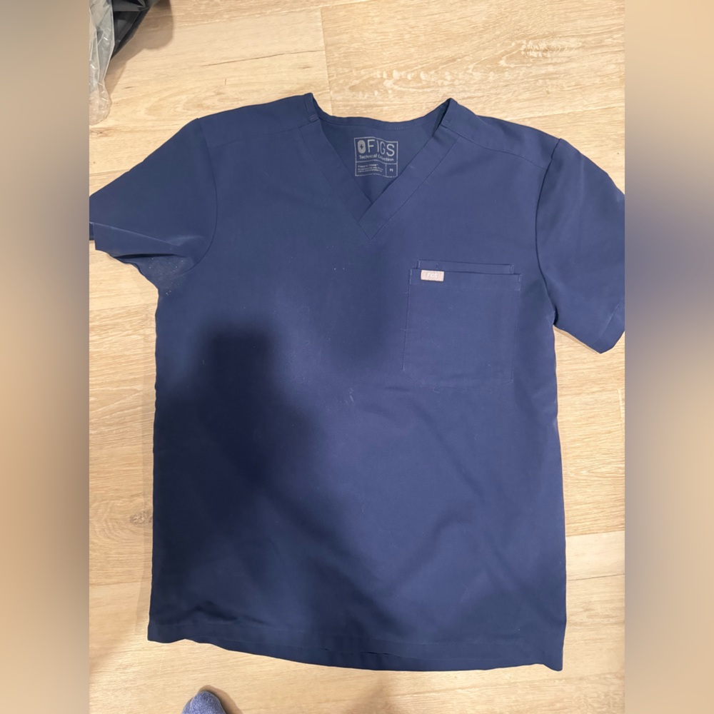 Navy Blue Scrub Top